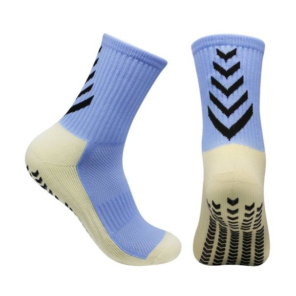 Men's Soccer Socks - Mid-Calf With Non-Slip Towel Sole & Glue Grip (Thick, Durable Training Socks, Breathable Cotton Blend)_desvips.com