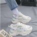 2025 Sneakers Jogging Shoes Women Artificial PU Splicing Low Top Lace-Up Breathable Thick Sole Increase High Non-Slip Wear-Resistant Running Shoes_desvips.com