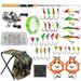Shark Skimmer|34-Piece Hook Rod, Reel, Gear, Ice Fishing Set With Chair, Bait, Lure Bait_desvips.com