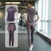 Spring Autumn Yoga Fitness Set For Women Quick-Dry Slim Running 2-Piece Outfit_desvips.com