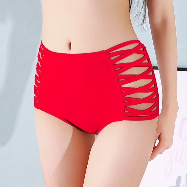 European-style Sexy Bikini Swimsuit With High-waisted Swim Briefs Women, Black Triangle Design, Slimming Effect, Plus_desvips.com