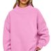 Women's sweatshirt long sleeve turtleneck pullover sweatshirt casual sweatshirt fleece top_desvips.com