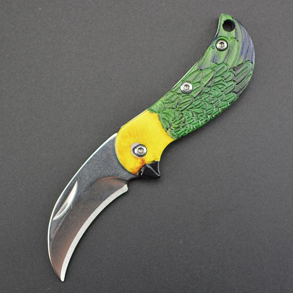 Factory Wholesale Parrot Folding Mini Outdoor Portable Fruit Stainless Steel Pocket For Opening Packages Key Knife_desvips.com
