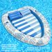 PVC Inflatable Pool Float For Two - Sunbathing Lounge With Headrest & Cup Holders (Leaf & Heart Design Heavy-Duty For Adults)_desvips.com