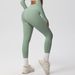 High Waisted Brushed Nylon Yoga Pants Quick Drying Breathable Cloud Feel Outdoor Sports Tight Fitting Long Pants for Running And Fitness_desvips.com