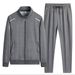 Spring Autumn Fashion Tracksuits Men's Stand Collar Zipper Sweatshirts + Lace-Up Sweatpants 2 Piece Casual Sport Sets L-6XL_desvips.com