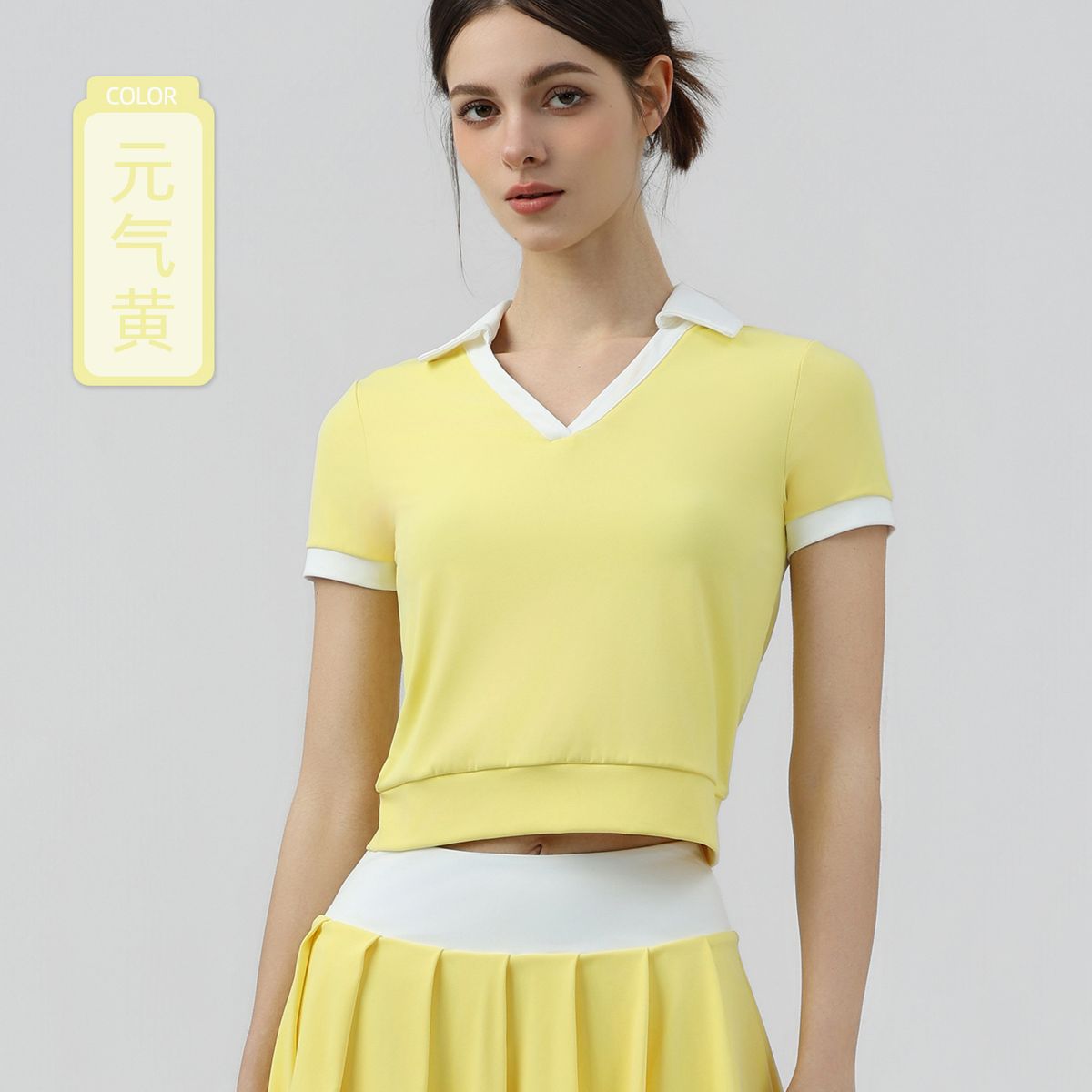 Yoga Running Sportswear, Short-sleeved Polo Shirt, Golf Wear, Badminton Casual Tennis Fitness Wear_desvips.com