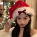 Decoration Hat Red Bowknot Women Winter Internet Celebrity Photo Year Atmosphere New Plush Christmas Costume_desvips.com