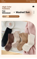 Snow Socks For Women In Autumn And Winter, Thick Mid-tube Vertical Strips, Plush Plush Thickened, Warm And Thick Socks(5 Pairs)_desvips.com