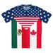 Men's V-neck T-shirt, 2026 USA-Canadian Cup Quick-drying Fan Jersey With National Flag Design, Mesh Fabric, Sportswear._desvips.com
