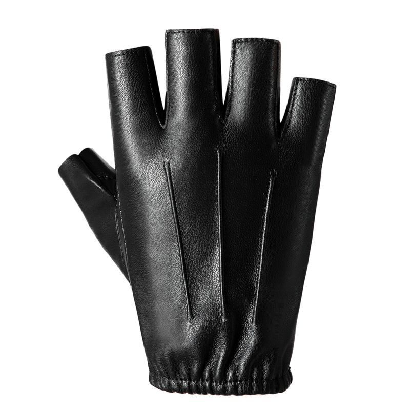 PU Leather Half Gloves For Men And Women, Fitness Sports Fishing Tactical Finger Outdoor Cycling Gloves, Non-Slip_desvips.com