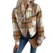 Women's clothing short plaid cardigan lapel jacket women_desvips.com