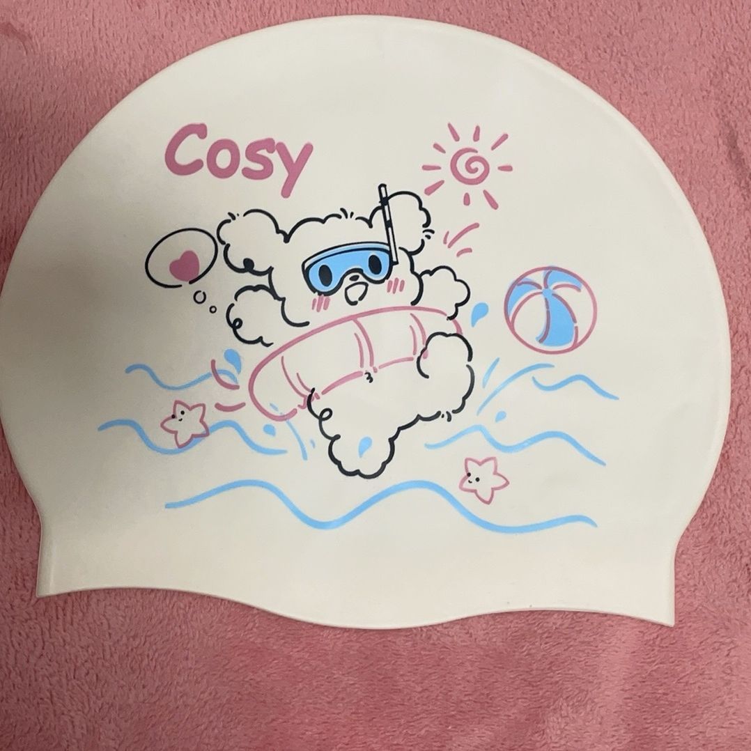 Cute Silicone For Women, Long Hair, Large Head Circumference, Adult, Cute, High Appearance, Waterproof, Ear Protection,_desvips.com