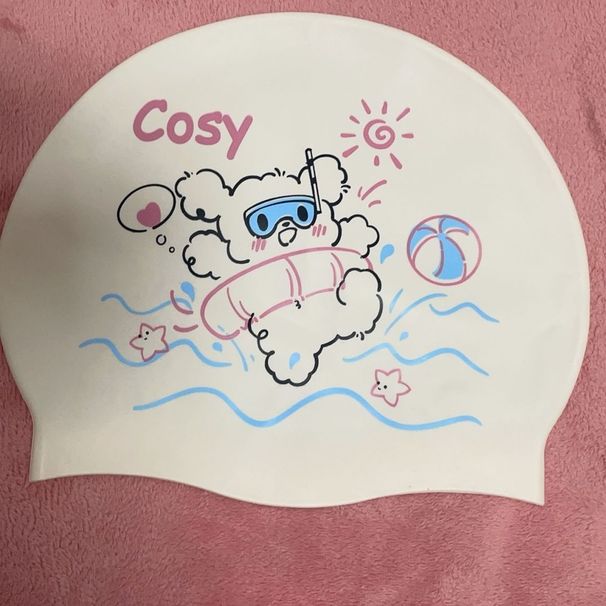 Cute Silicone For Women, Long Hair, Large Head Circumference, Adult, Cute, High Appearance, Waterproof, Ear Protection,_desvips.com