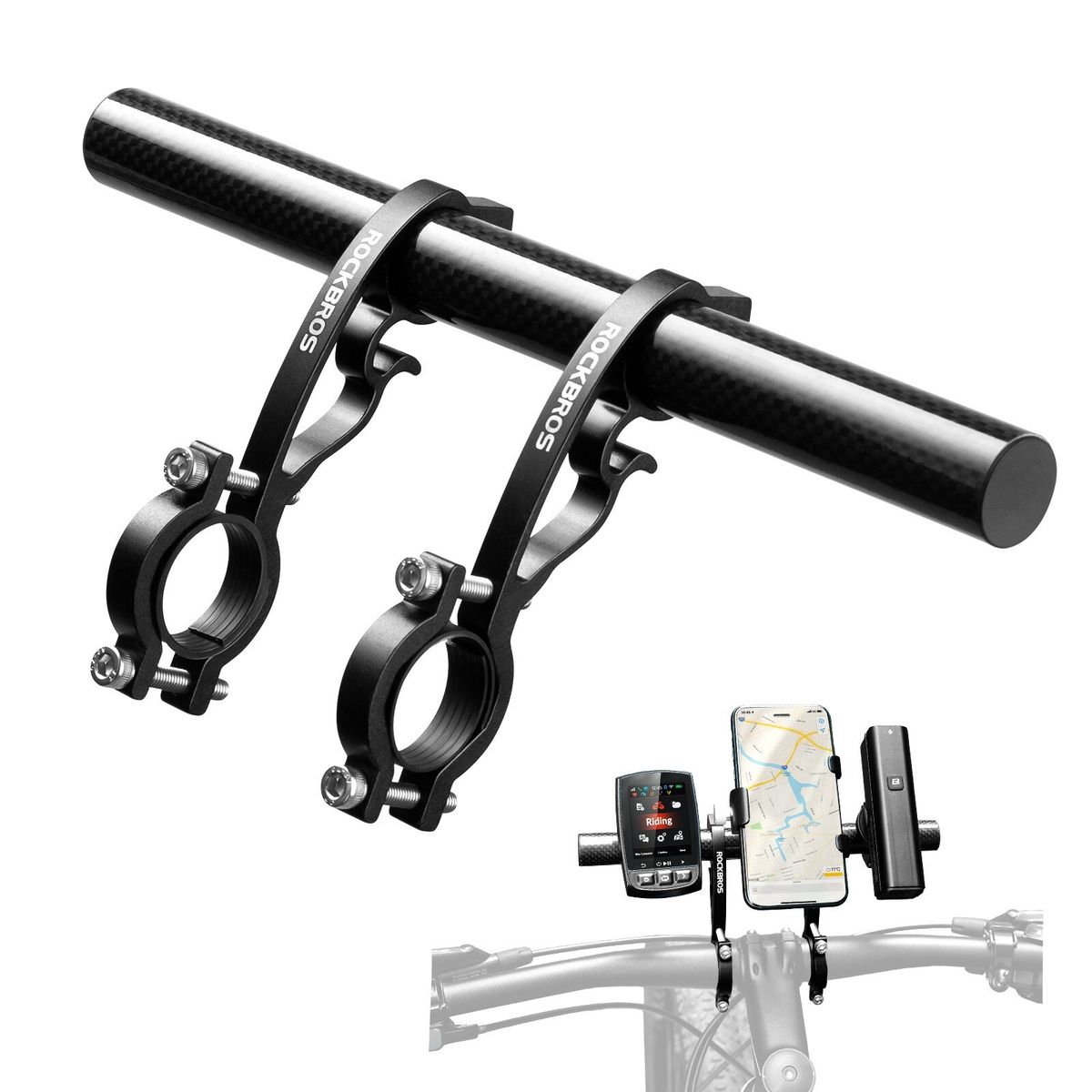 ROCKBROS Bicycle Handlebar Extension Aluminum Double Extender Mount For 20-32mm_desvips.com