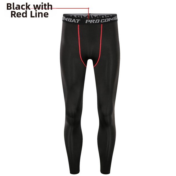 Men's Sports Compression Leggings Quick Drying High Elasticity Fitness Trousers For Basketball Soccer Cross Border Style_desvips.com