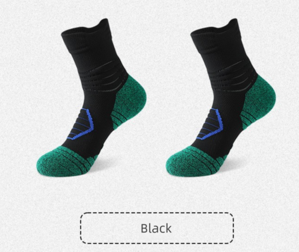 Professional Sports Basketball For Men, Mid-Calf, Thickened, Elite Shock Absorption, Training, Non-Slip, Towel Bottom,_desvips.com