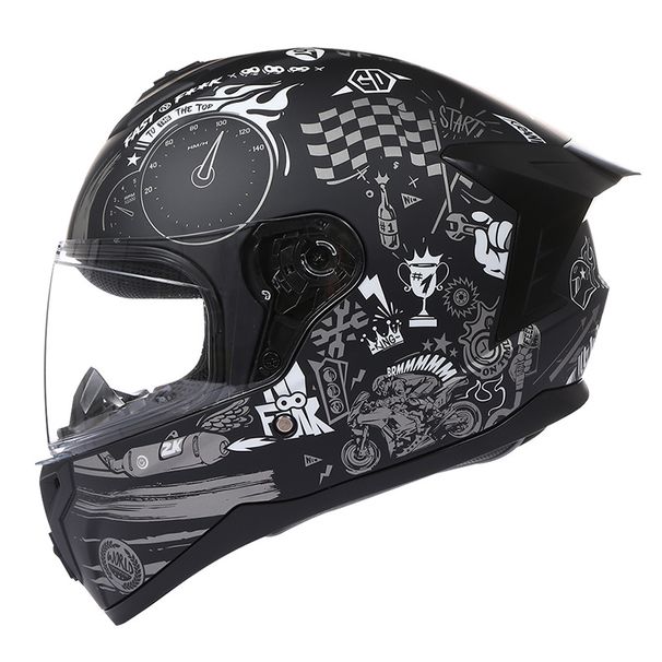 Motorcycle helmet full helmet autumn new men and women personality helmet four seasons general purpose motorcycle full helmet_desvips.com