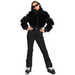 Fur Patchwork Zipper Jumpsuit European And American Cross-Border 2025 Autumn Winter New Solid Color Simple Thickened_desvips.com