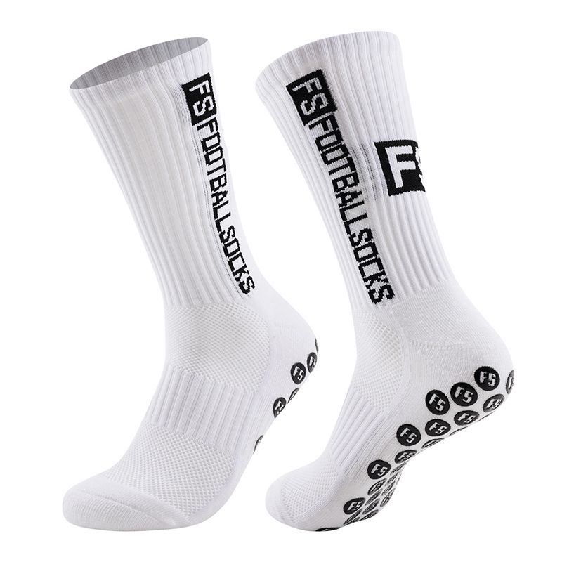 Men's Mid Calf Sports Socks Non Slip Silicone Thickened Wear Resistant Sweat Absorbing Running Basketball Socks_desvips.com