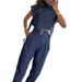 Women's solid color flying sleeves and ribbon short tops slim belt straight pants suit_desvips.com