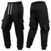 Mens Athletic Workout Running Jogging Sweatpants With Cargo Flap Pockets Fall Winter Warm Cozy Joggers Pants Trousers_desvips.com