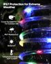 ICRGB Solar Rope Lights, 66FT 200LED With 1800mAh Battery, IP67 Waterproof Outdoor Decorative Lighting With 8 Modes And Timer Function For Trampoline,_desvips.com