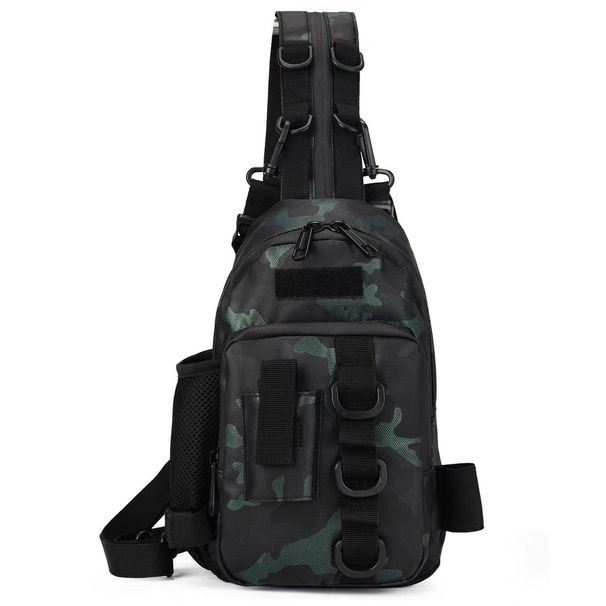 Lure Double Rod Multi-Functional Backpack Single Shoulder Crossbody Waterproof Outdoor Storage Small Items Waist Bag_desvips.com
