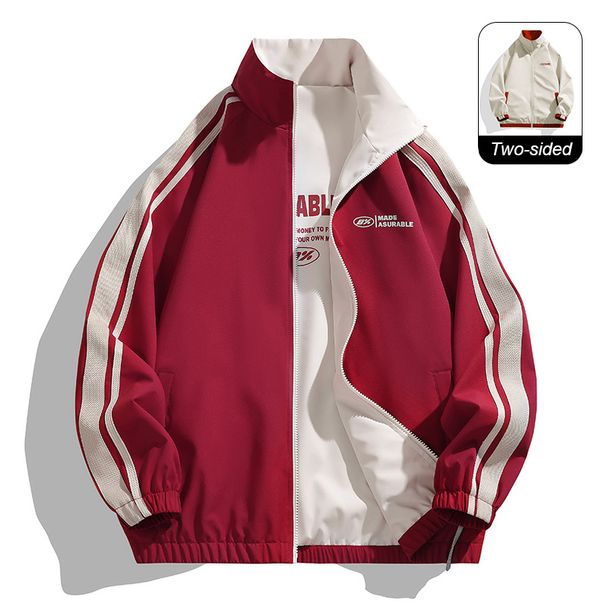 New Jacket Two-sided Long Sleeve Outdoor Men Women Reversible Windroof Coats Slashroof Double-Sided Jackets Coule_desvips.com