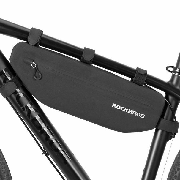 ROCKBROS Bicycle Bag, Frame Bag, Waterproof Triangle Bag, 3L/4L, Black_desvips.com