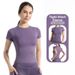 Women's Slim Fit Sports T-Shirt Breathable Short Sleeved Yoga Top Sweat Wicking Quick Drying Flattering Running Fitness Tank_desvips.com