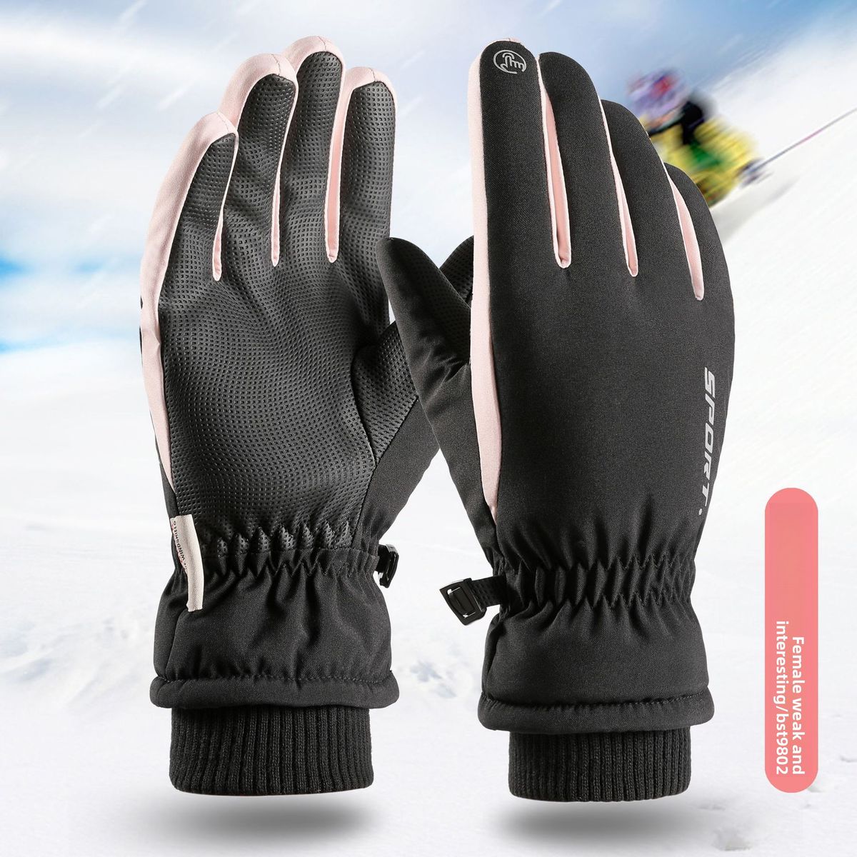 New Ski Gloves For Women Winter Warm Fleece Lined Thickened Windproof Waterproof Touchscreen Outdoor Cycling Climbing_desvips.com