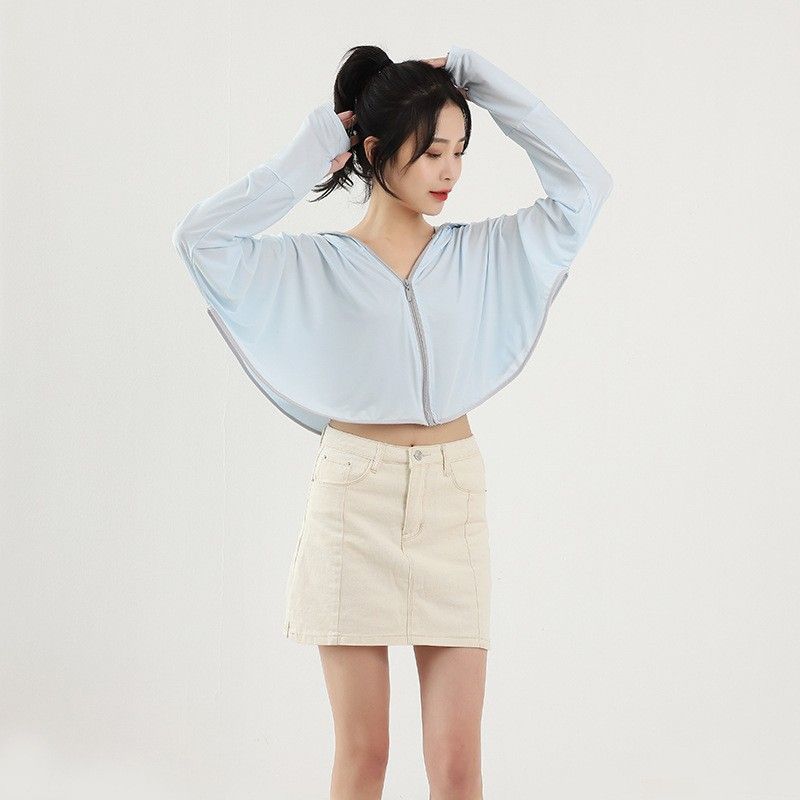 Women's UPF50+ Sun Protection Jacket - Long Sleeve Hooded Ice Silk Coat For Driving & Outdoor Lightweight UV Shielding Cover-Up_desvips.com