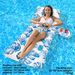 Shimmer Inflatable Lounge Chair - Ergonomic Backrest & Neck Support (Gradient PVC Floating Bed For Pool/Beach Sparkle Design With Ventilation Holes)_desvips.com