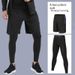 Men's Compression Pants With Built-in Shorts - High Elasticity, Moisture-Wicking, Breathable For Running, Gym, Basketball & Sports_desvips.com