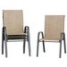 Amopatio Set Of 4 Stackable Outdoor Dining Chairs For All Weather, Breathable Garden Furniture For Backyard Deck, Brown_desvips.com