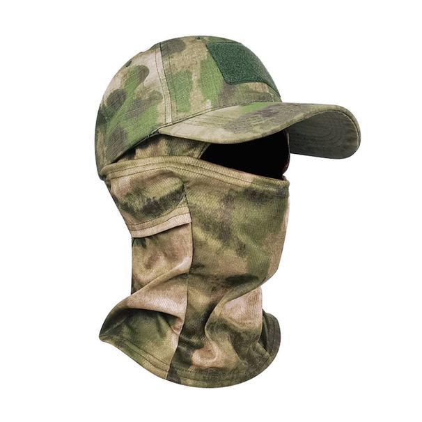 Camouflage With Face Shield Tactical Baseball Cap Outdoor Hiking Climbing Fishing Sun Protection Visor Sports Hat_desvips.com