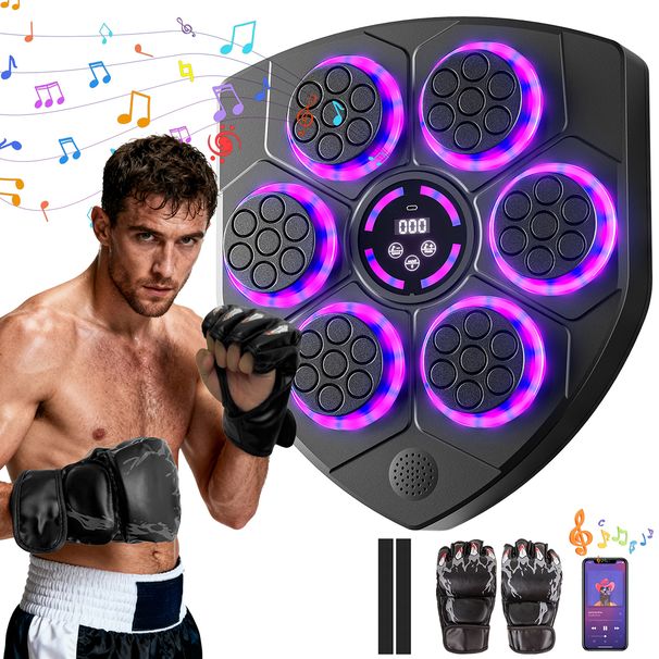 Music Boxing Machine Boxhallenausstattung LED Bluetooth Musik Boxmaschine Mit Handschuhe Bluetooth,Musik Box Maschine Für Erwachsene Und Kinder_desvips.com