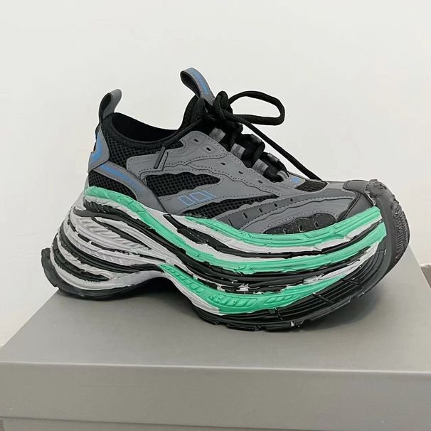 2025 Spring 16XL Dad Couple's Vintage Men's And Women's Mesh Color Blocked Casual Sports Shoes Thick Bottom Increases_desvips.com