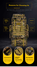 Multifunctional Waterproof Backpack Hiking Outdoor Bag Camping Hiking Bag Large Capacity Travel Backpack Camouflage Bag 80L_desvips.com