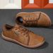 New Flat Men Brand Plus Size Suitable For Wide Footed PU Face Lace Up Black Couple Outdoor Casual Sports Shoes_desvips.com