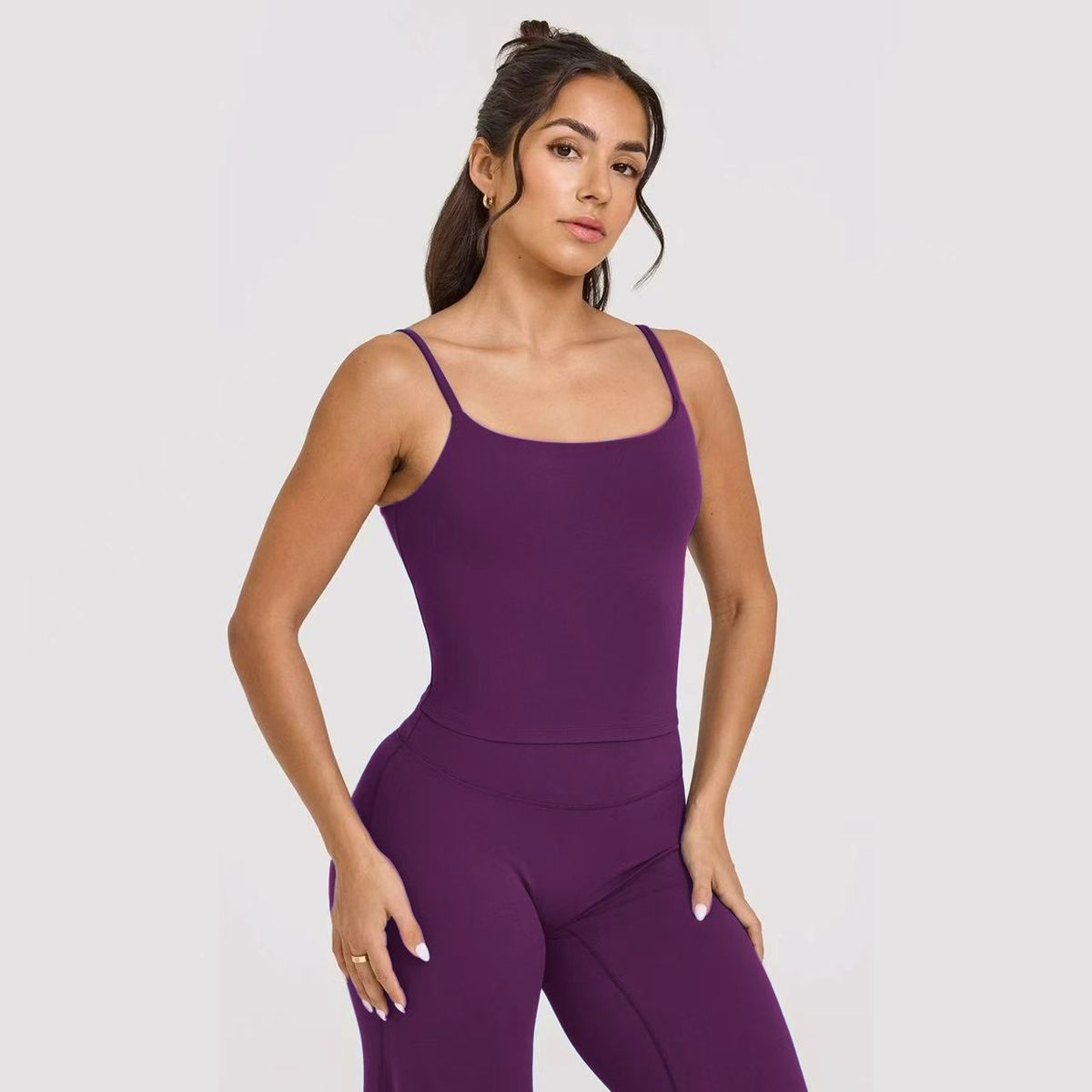 ONER ACTIVE Women's High-Waisted Yoga Pants With Matching Sports Tank Top Set - Ultra Stretchy Gym Workout Outfit For Running, Fitness & Lounge_desvips.com