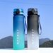 Gradient sports water cup large capacity 1L leak proof portable plastic cup with scale outdoor sports fitness space cup_desvips.com