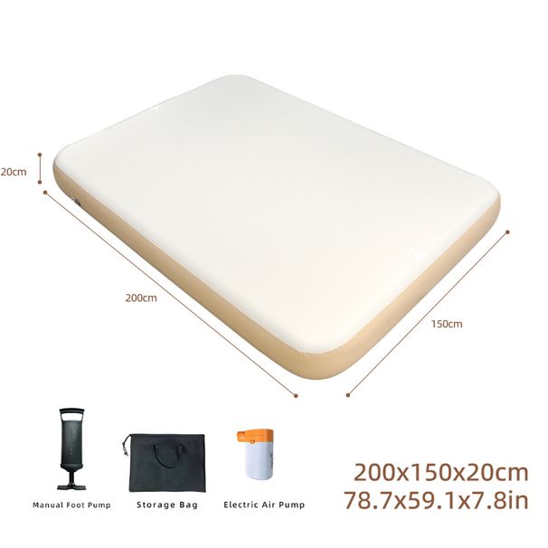 Sleeping Pad For Camping, PVC-Free Air Inflatable High Support Compact Camping Mattress With Pump For Glamping Tent_desvips.com