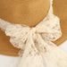 for Women, Summer Sunshade Small Hat, Fashionable Flower Edge Beach Sun Protection Lace Floral Large Brim Straw Hat_desvips.com