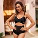 2025 New Swimsuit Sexy Hollow Cross Tie Solid Color Fashion Bikini_desvips.com