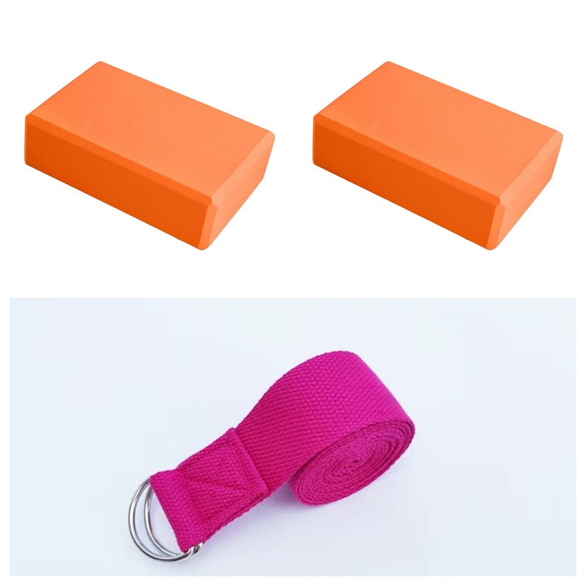 Yoga Belt Dance Auxiliary Soft Open Exercise Brick Stretch Three-piece Combination Practice Home_desvips.com