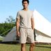 2026 Spring/Summer Men's Linen-Like Short Sleeve Shorts Set Outdoor Camping, Relaxed Fit, Multi-Color Breathable Sports_desvips.com