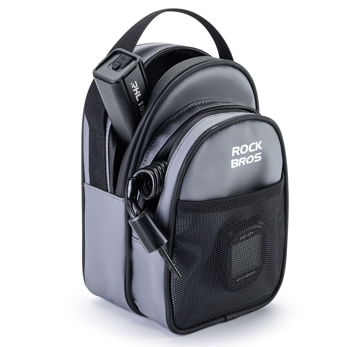 ROCKBROS Folding Bike Front Bag, Handlebar Bicycle Storage Bag, 1.8L Capacity_desvips.com