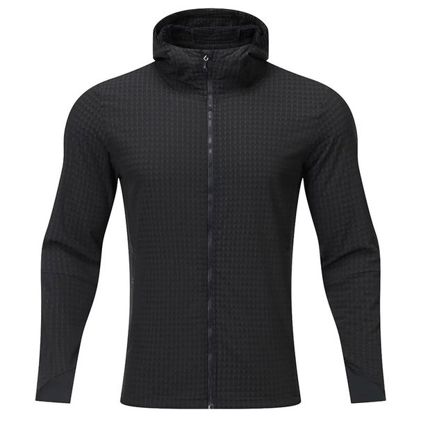 KOOSSOASISMen's Sports Jacket, Spring And Summer Elastic Quick-drying Outerwear, Outdoor Running Fitness Training Top, Hooded Sweatshirt Cardigan._desvips.com